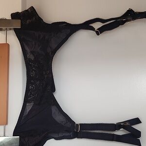 Garter Belt Blush Blue Black Size L/ XL